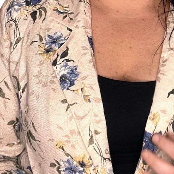 Vintage Haband floral flax blend blazer size small‎ - Picture 3 of 11